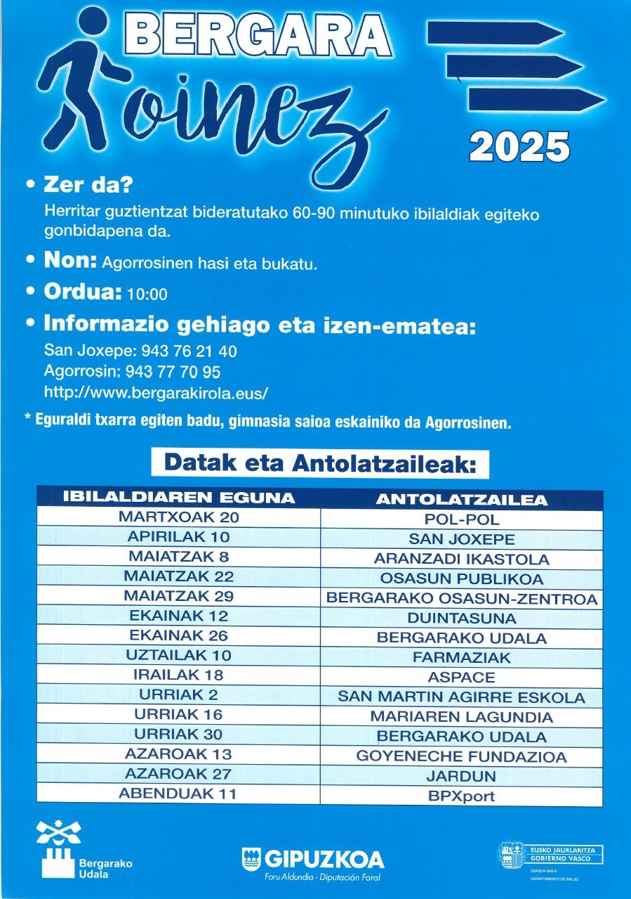 Programa completo de paseos programados para este año.