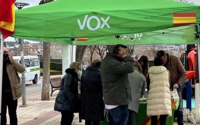 Una carpa de Vox, en una imagen de archivo.