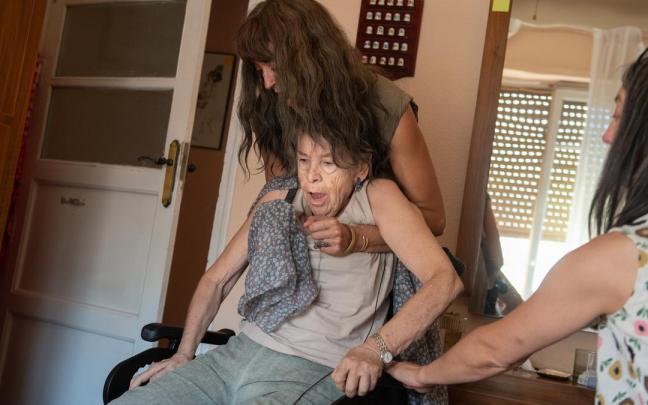 Maricarmen, minutos antes de ser desahuciada.