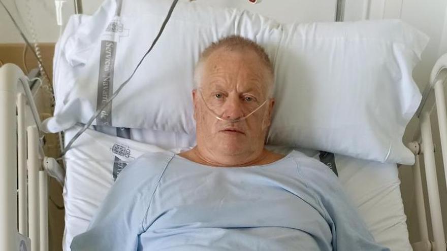 El galés Bryan Hoskins, en su cama del Hospital de Navarra. Le quedan unos días de ingreso