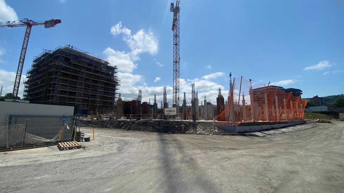 Obras en la zona de Torreaga, Zumaia.