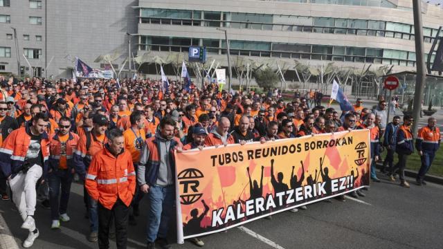 Nuevas movilizaciones de los trabajadores de Tubos Reunidos en Bilbao.