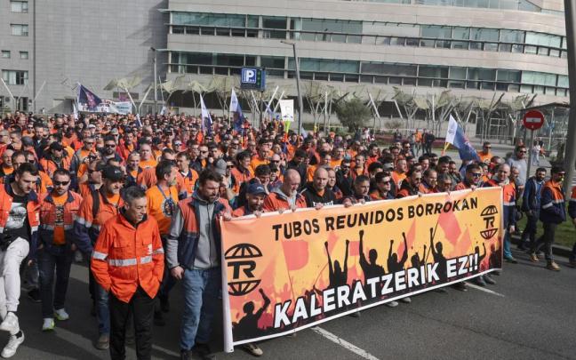 Nuevas movilizaciones de los trabajadores de Tubos Reunidos en Bilbao.