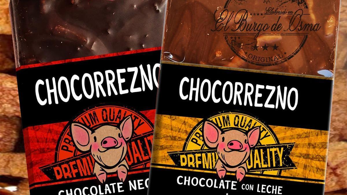 Dos tableta de 'Chocorreznos' con chocolate negro y chocolate con leche, de la empresa soriana el Beato.