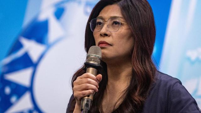 La presidenta del Kuomintang (KMT), el principal partido de la oposición de Taiwán, Cheng Li-wun.
