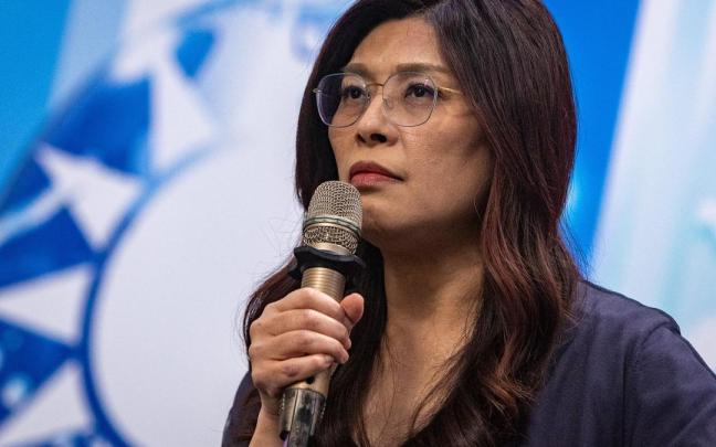 La presidenta del Kuomintang (KMT), el principal partido de la oposición de Taiwán, Cheng Li-wun.