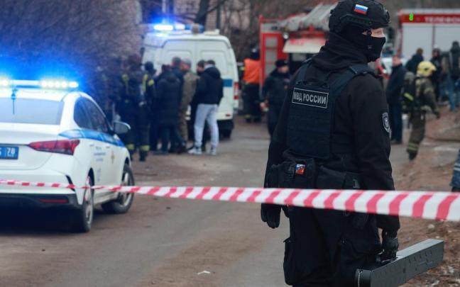 Despliegue policial en Rusia tras un ataque con drones ucranianos.