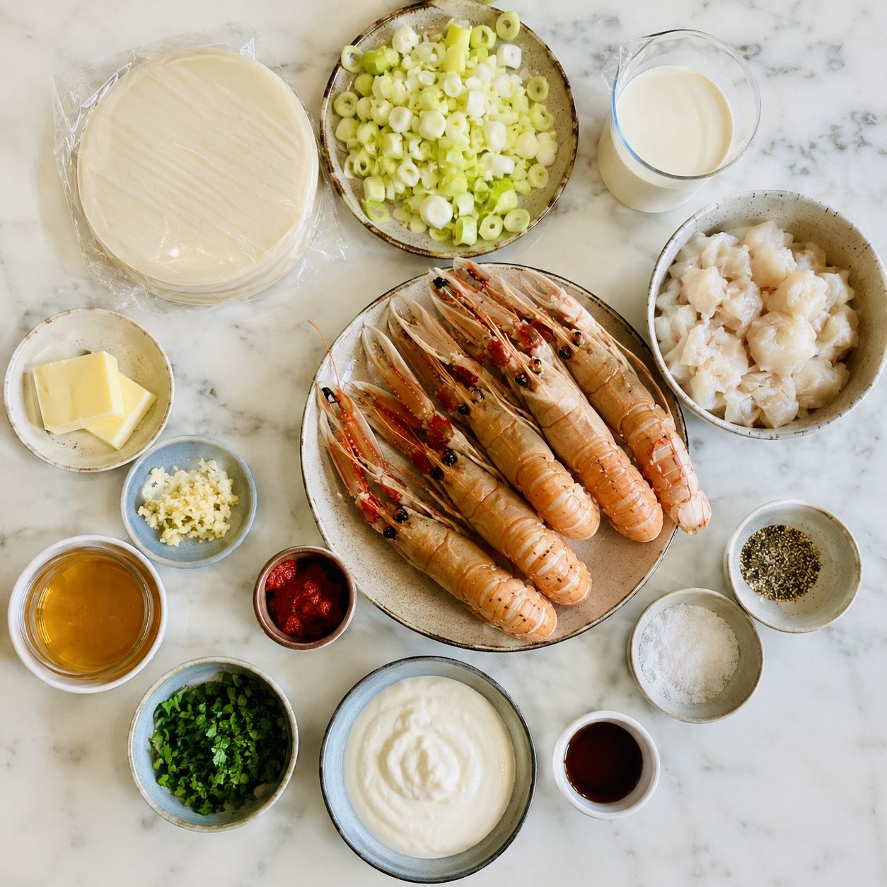 Los ingredientes de la receta.