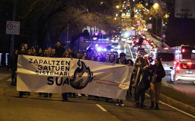 Marcha desde Burlada para unirse a la manifestación por la Plataforma 8M durante el año pasado.