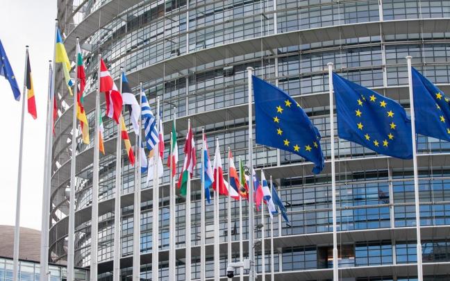 Banderas de la UE y sus Estados miembro frente al Parlamento Europeo en Estrasburgo, Francia. / EP Banderas de la UE y sus Estados miembro frente al Parlamento Europeo en Estrasburgo, Francia.