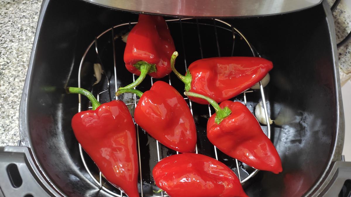 Pimientos rojos, en la freidora de aire
