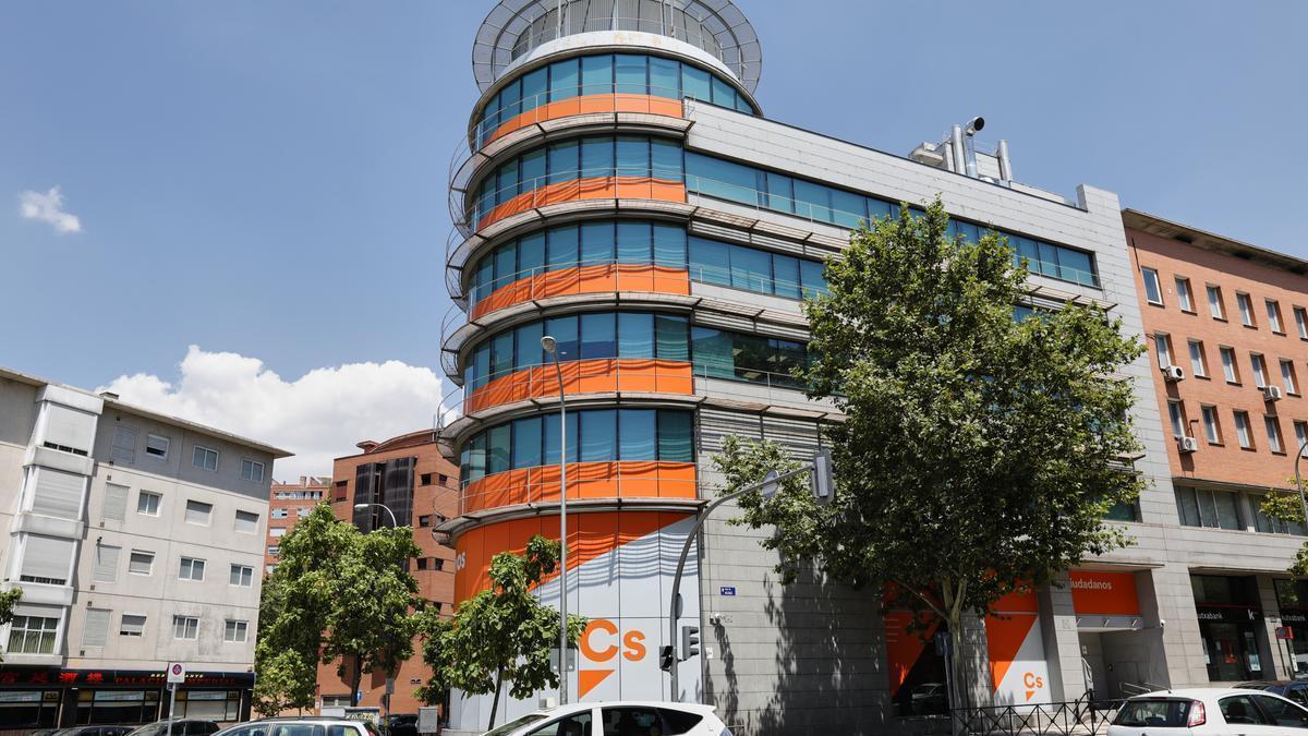 La sede de Ciudadanos en la madrileña calle de Alcalá.