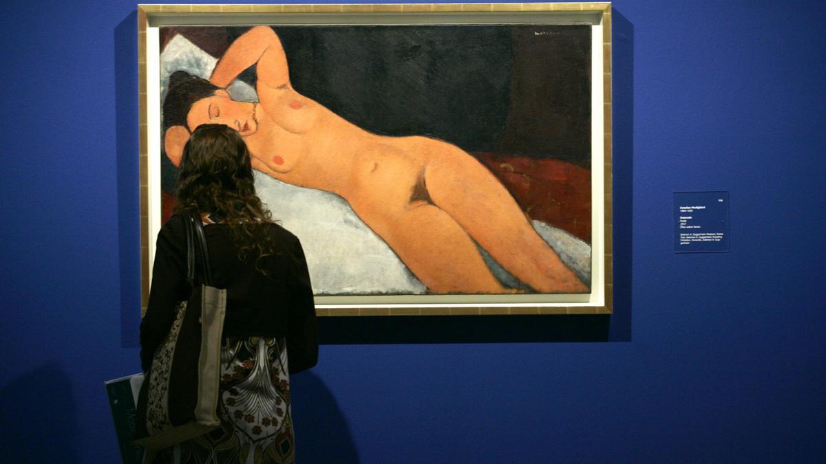 Imagen de archivo de una obra real de Amedeo Modigliani expuesta en un museo.