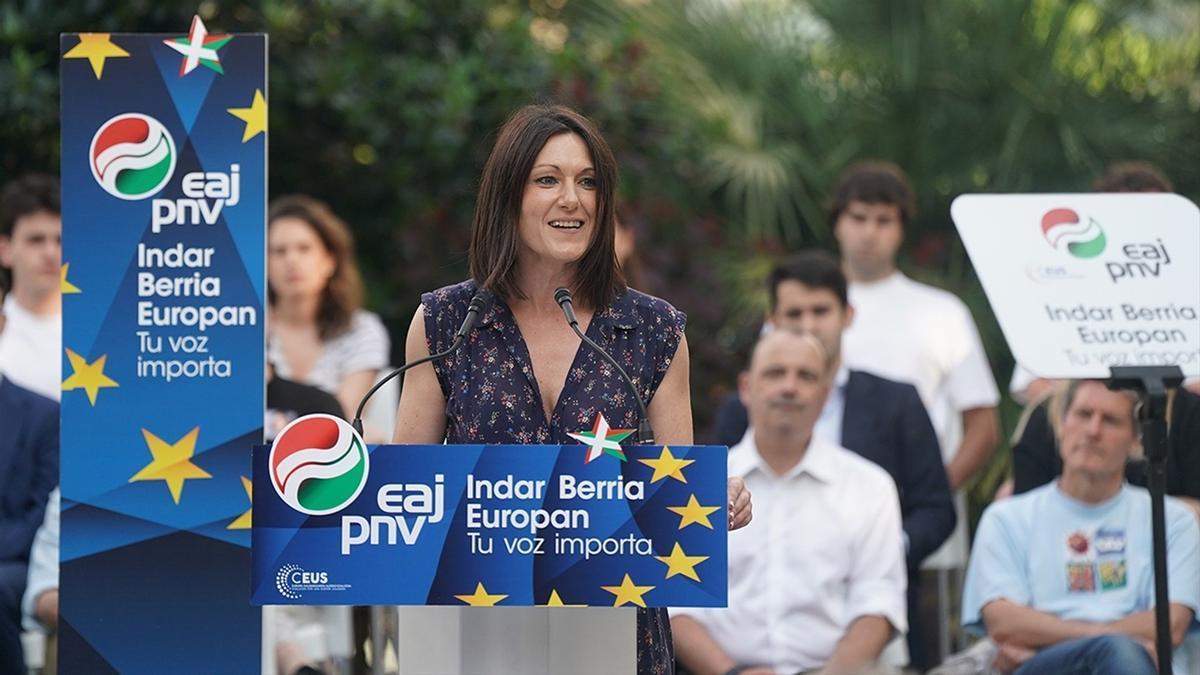 Ohiane Agirregoitia, en un acto de campaña.