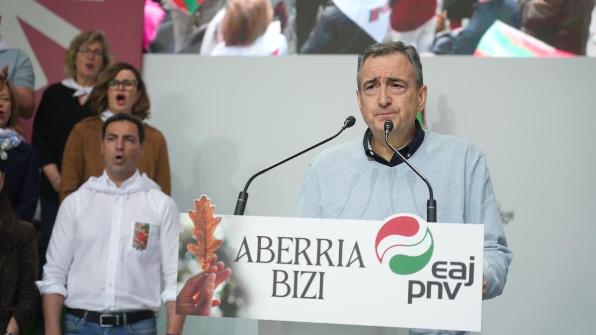 El presidente del EBB del PNV, Aitor Esteban, en el Aberri Eguna.