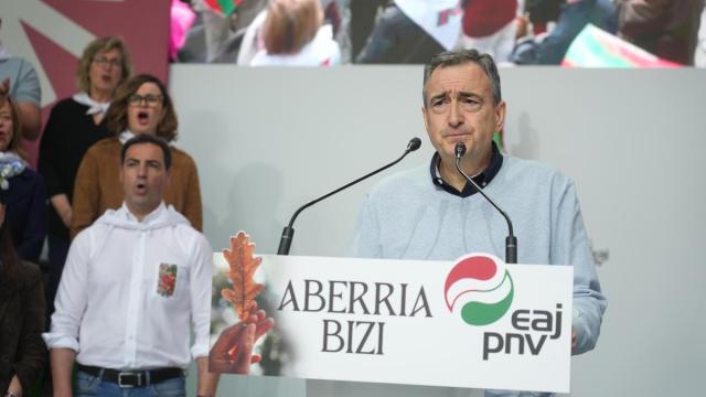 El presidente del EBB del PNV, Aitor Esteban, en el Aberri Eguna.