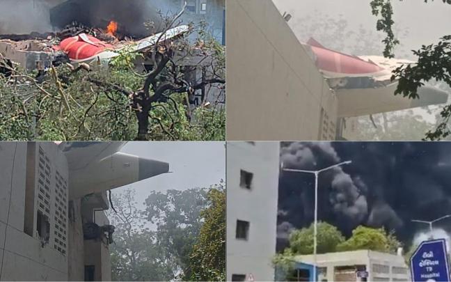 Se estrella en la India un avión con destino Londres con 242 personas a bordo. / RRSS Se estrella en la India un avión con destino Londres con 242 personas a bordo.