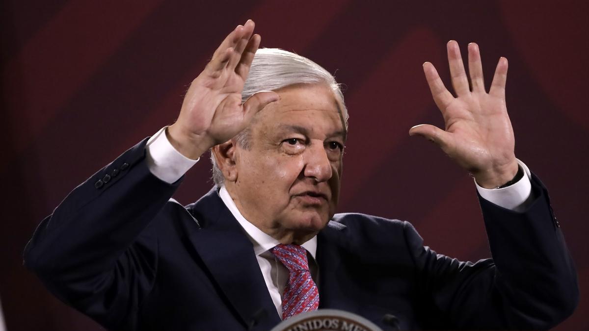 El presidente mexicano, Andrés Manuel López Obrador, durante su rueda de prensa diaria el pasado 29 de mayo.