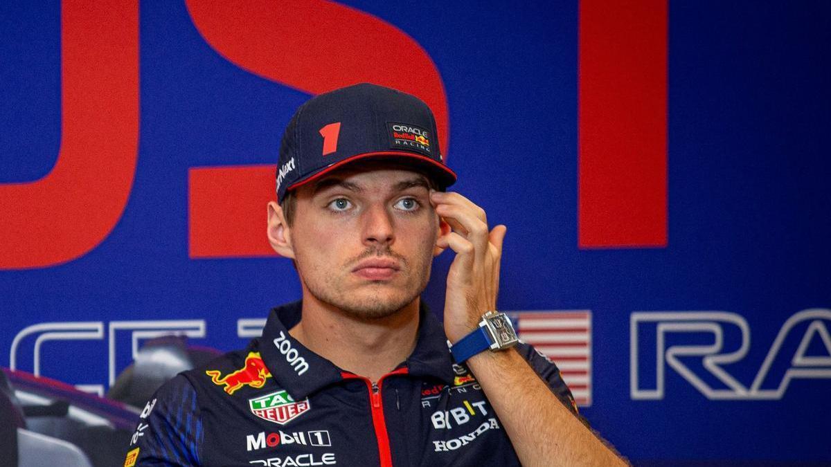 El piloto neerlandés Max Verstappen en una rueda de prensa previa al Gran Premio de Estados Unidos.