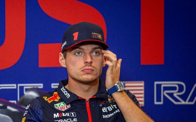 El piloto neerlandés Max Verstappen en una rueda de prensa previa al Gran Premio de Estados Unidos.