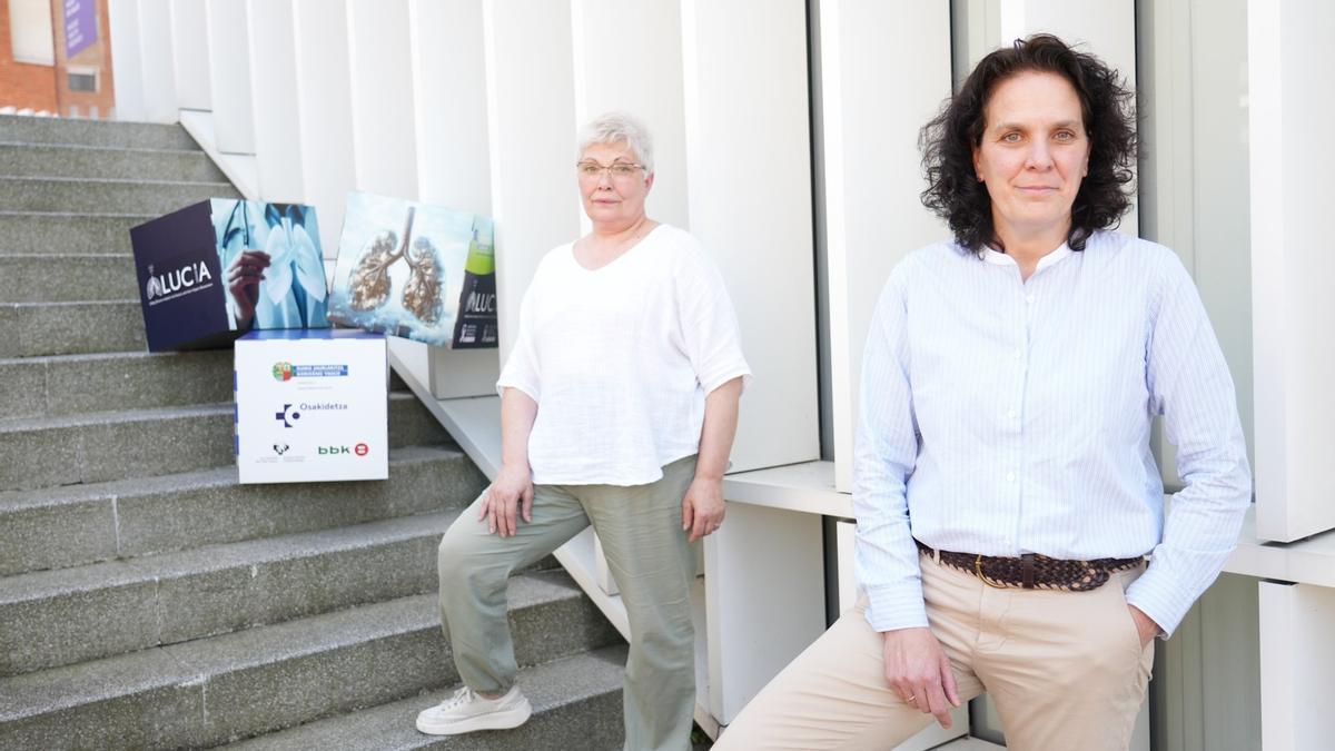 Eunate Arana y Marian Maté, una de las pacientes diagnosticadas y operadas de cáncer de pulmón en fase inicial.