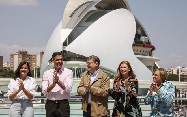 Sánchez participa en un acto de campaña del PSPV-PSOE en Valencia.