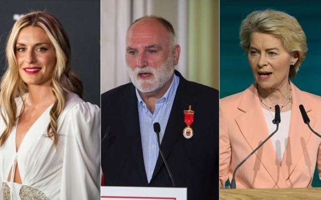 Alexia Putellas, el chef José Andrés y Ursula Von der Leyen.