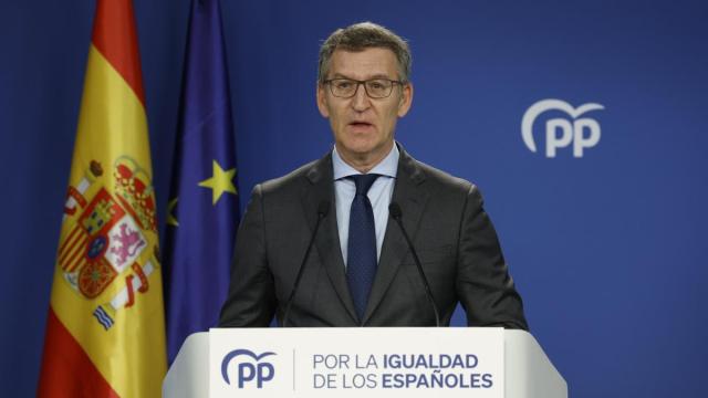 Feijóo, durante su comparecencia.