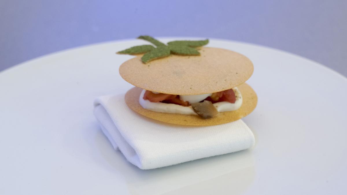 El pincho 'Tomate feo de Tudela'.