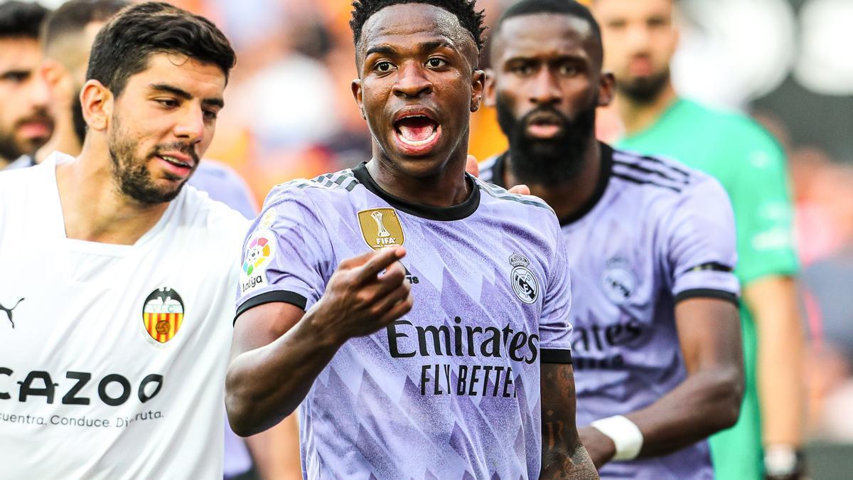 Vinicius, el pasado domingo ante el Valencia