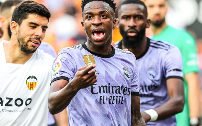 Vinicius, el pasado domingo ante el Valencia