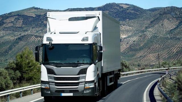 Un camión circula por un carretera.