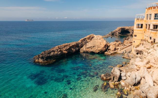 La costa mediterránea de Ghar-Lapsi.