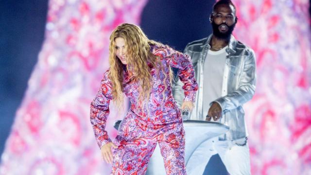 Shakira, durante uno de sus conciertos en Madrid.