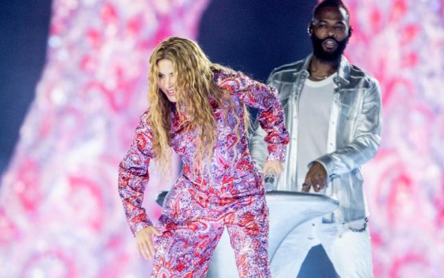 Shakira, durante uno de sus conciertos en Madrid.