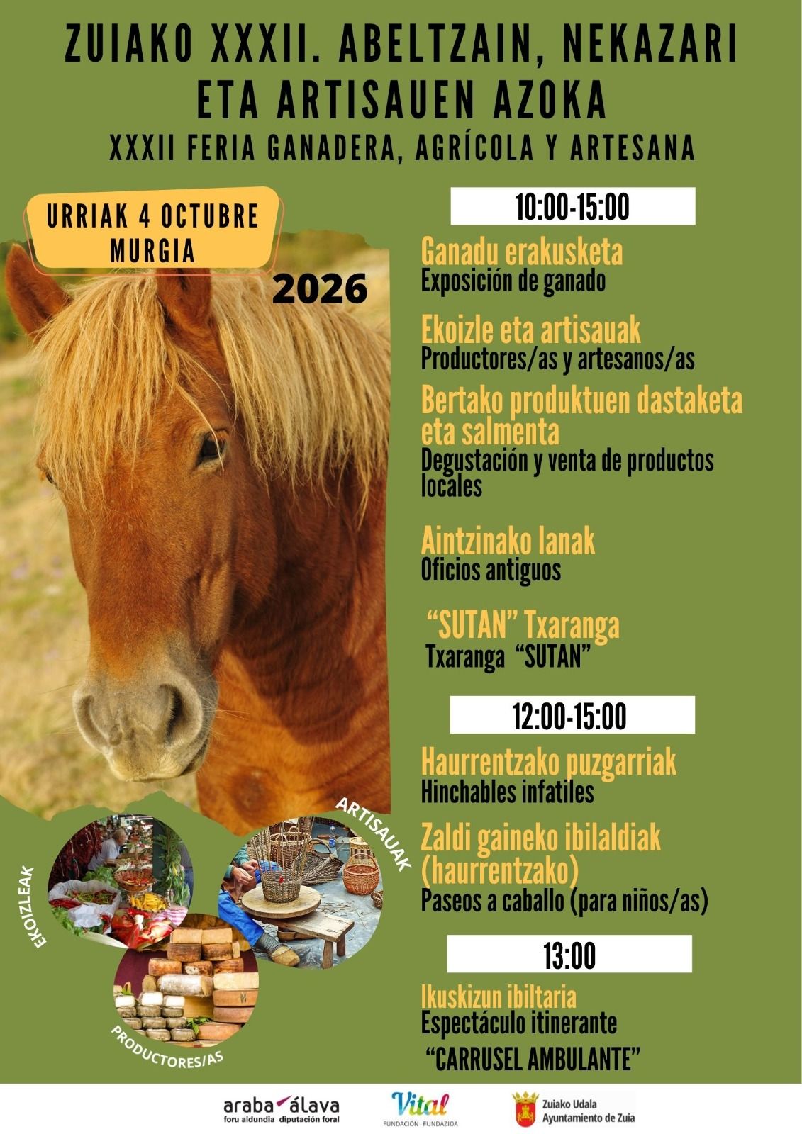 Cartel de la XXXII feria ganadera, agrícola y artesana del Valle de Zuia