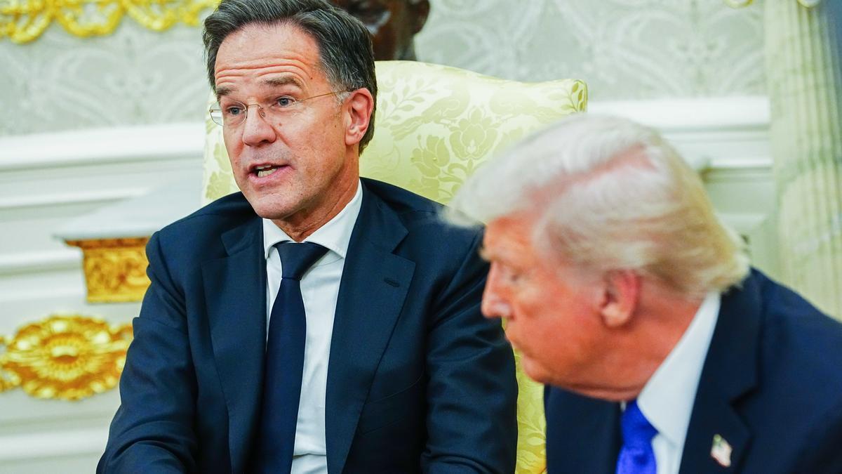 El Secretario General de la OTAN, Mark Rutte, junto a Trump.