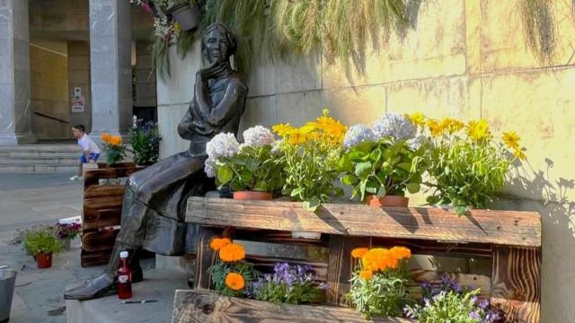 Así lució la baserritarra de la Herriko Plaza durante la semana de comercio de Laudio de 2025