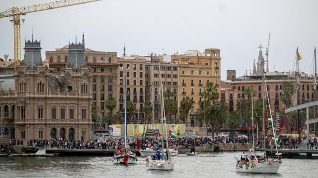 Barcos de la segunda expedición de la Global Sumud Flotilla