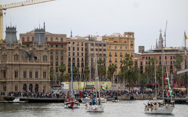 Barcos de la segunda expedición de la Global Sumud Flotilla