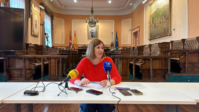 La alcaldesa de Irun, Cristina Laborda, esta mañana en la Casa Consistorial.