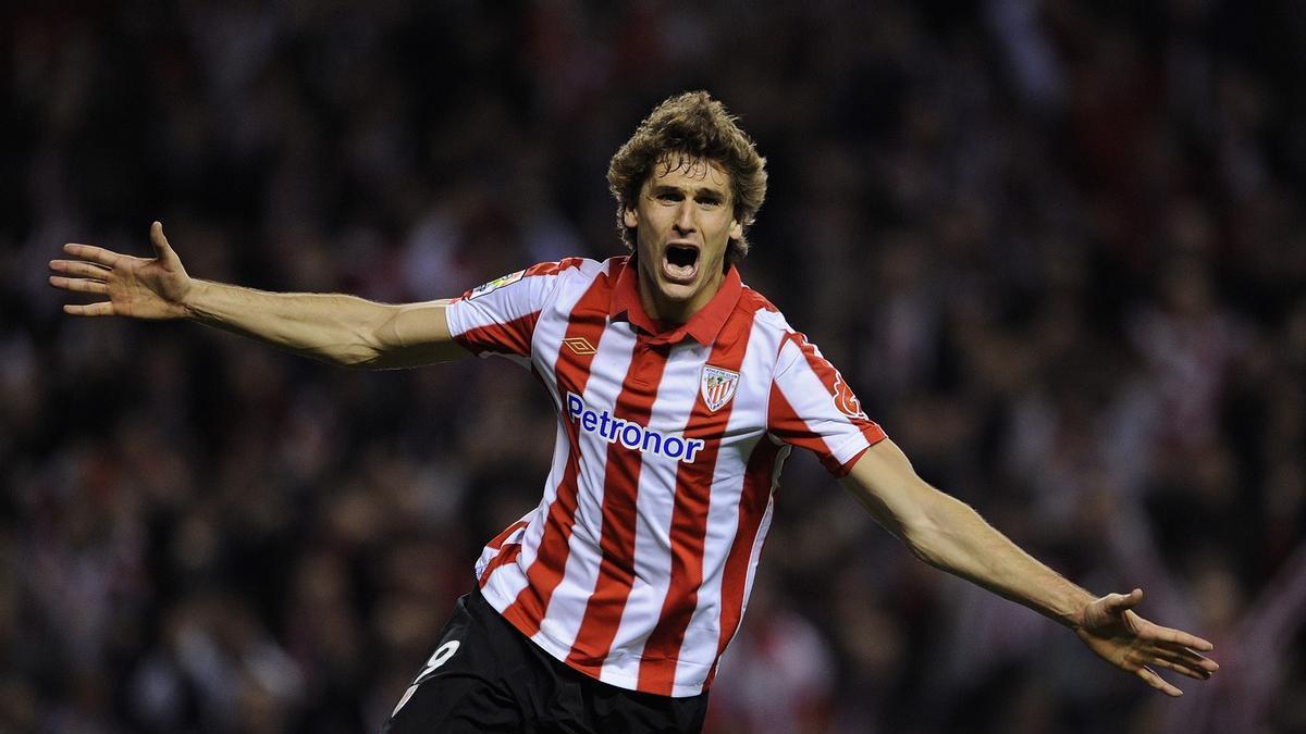 Fernando Llorente celebra un gol durante su etapa en el Athletic