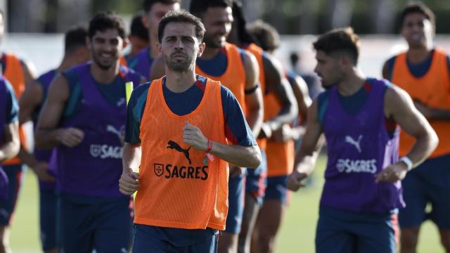 Bernando Silva, durante un entrenamiento con Portugal durante la preparación para el Mundial.
