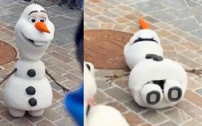 El antes y el después de Olaf en Disneyland París.