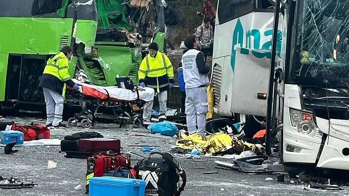 Imagen del accidente múltiple ocurrido en Las Landas