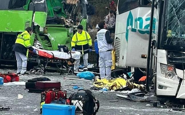 Imagen del accidente múltiple ocurrido en Las Landas