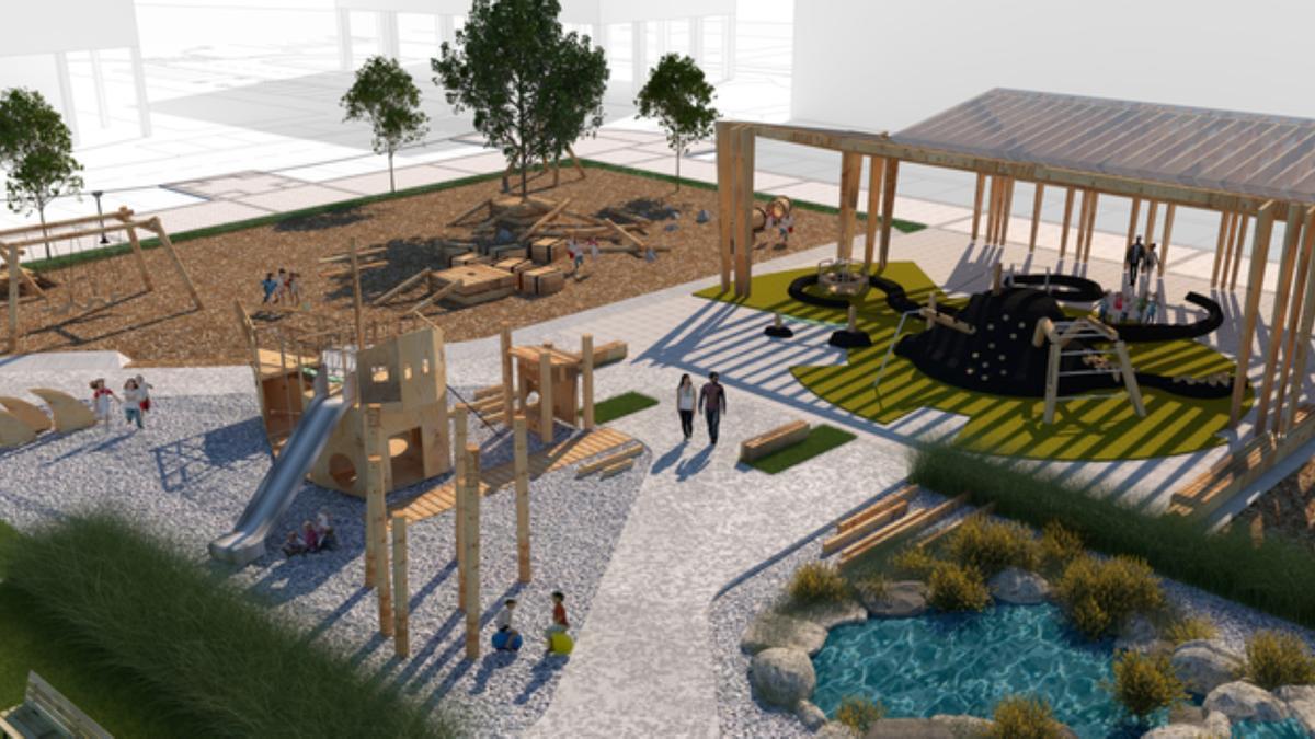 Recreación del parque Marianton de Zumaia.