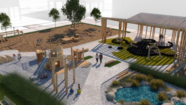 Recreación del parque Marianton de Zumaia.