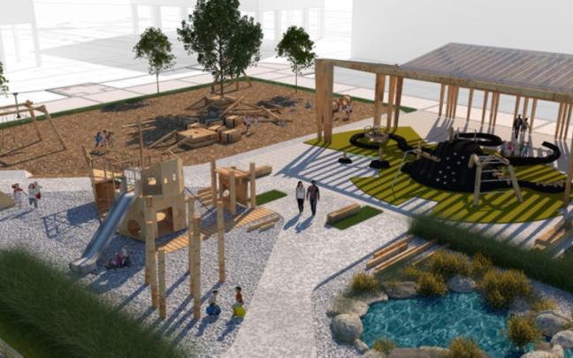 Recreación del parque Marianton de Zumaia.