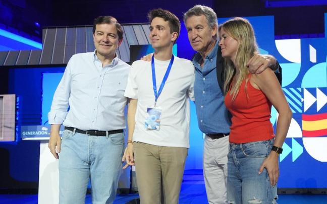 Feijóo, durante el XVI Congreso Nacional de NNGG del PP celebrado en Valladolid.